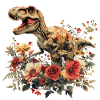 T-Rex Dino avec fleurs