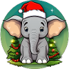 Elephant Christmas / Santa Claus Elephant