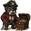 Pirate Bulldog Mascot Treasure Hunter Design