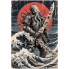 Samurai Octopus Tentacle Monster Japanese Ukiyo-e