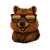 Happy quokka with sunglasses