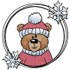 Winterbär in Rosa