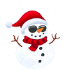 Cool snowman with sunglasses
