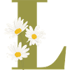 Letter l Green Daisies