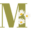 Letter m green daisies