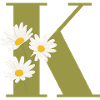 Letter k green daisies