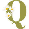 Letter q green daisies