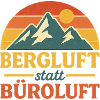 Bergluft statt Büroluft Retro Logo