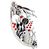 Black and White Leaves Wave Accents