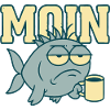 Moin Müder Hai mit Kaffee