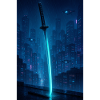Neon Katana over Rain City
