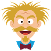 Wild scientist with a mustache