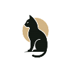 Mondsilhouette Katze am Abendmond
