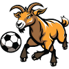 Goat kicks soccer