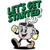 Lets Get Started Coffee Motif
