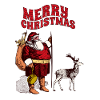 Christmas Santa with reindeer motif