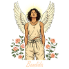 Angel Rebel with Roses and Wings