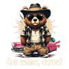 Bär im Retroflair mit Auto