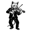 Cat violinist in an elegant suit