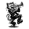 Jazz cat trumpet in rockabilly
