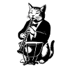 Cat musician clarinet