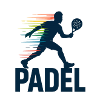 Padel Silhouette im Regenbogen
