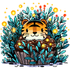 Tiger im Blütenkorb Cupcake