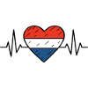 Netherlands Heartbeat Line Flag Love Travel Design
