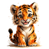 Aquarelle Tigerkub Joy