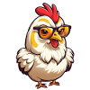 Spectacled Chicken Cartoon