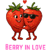 Berry in Love Strawberry Couple Cartoon