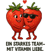 Erdbeere starkes Team Liebe Paar karikatur 