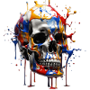 Skull painted with splashes