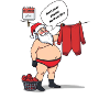 Santa Claus does the laundry