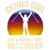 Skiing Girl Retro Sunset Shirt