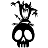 Black Demon on a Skull