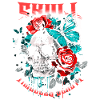 Skull Skull Butterfly Rose Flower
