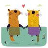 Two otters in love