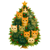 Cats Christmas Tree Collage