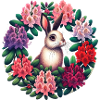 Circular Floral Rabbit