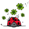 Ladybug with lucky clover