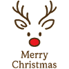 Reindeer Head Merry Christmas