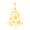 Golden Starry Christmas Tree