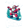 Snowboard Santa Claus
