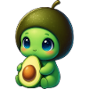 Cute Alien Avocado Cartoon Vegetable Vegan