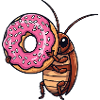 Cute Cockroach Donut Cartoon Lover