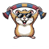 Hamster with Sunglasses Scarf