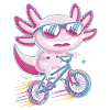 Kleiner Drachen Rennradheld Axolotl