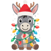 Donkey Elf Christmas Hat Santa Funny