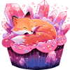 Sleeping fox in crystal cake